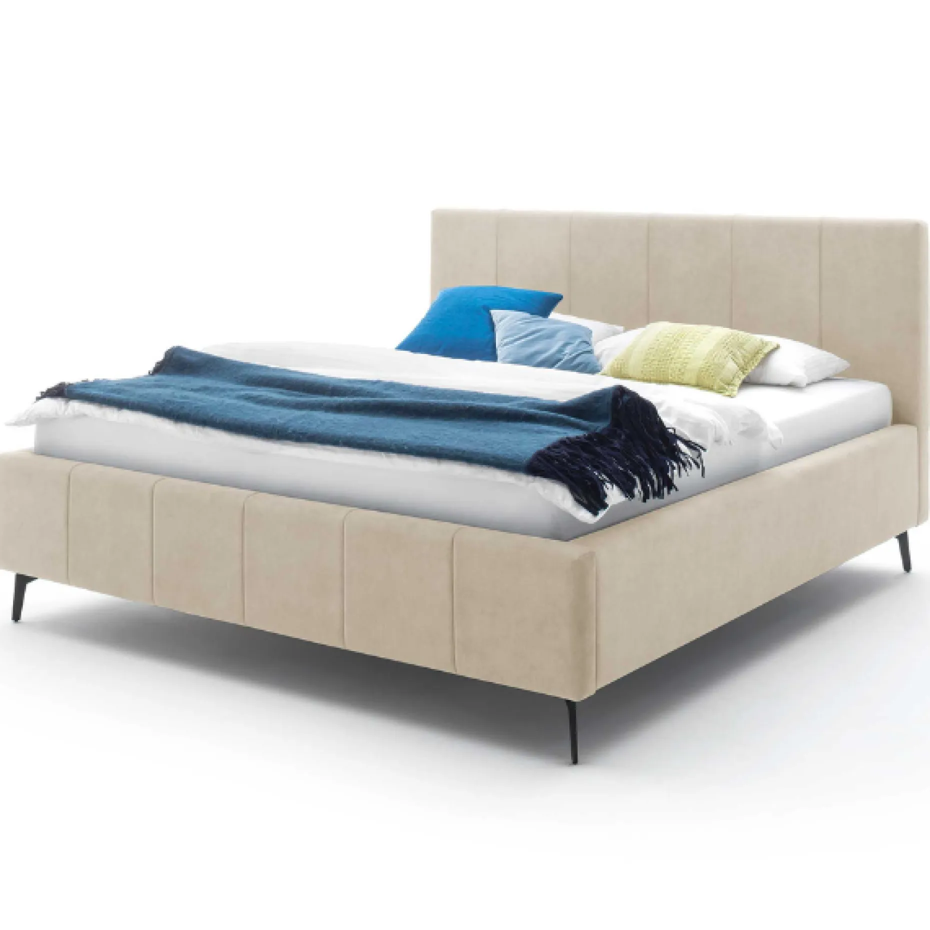 Doppelbett Lizzie 160x200cm mit Stauraum - beige