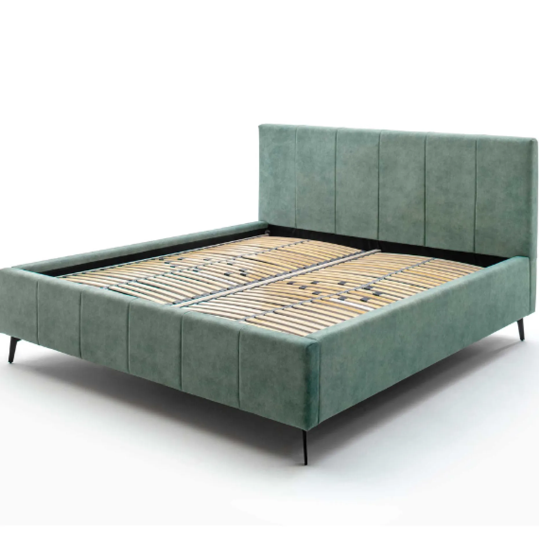 Doppelbett Lizzie 160x200cm mit Stauraum - grün