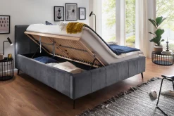 Doppelbett Lizzie 180x200cm mit Stauraum - anthrazit