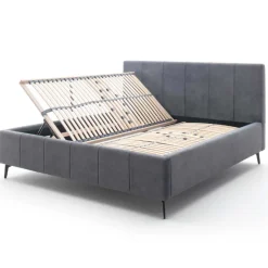 Doppelbett Lizzie 180x200cm mit Stauraum - anthrazit