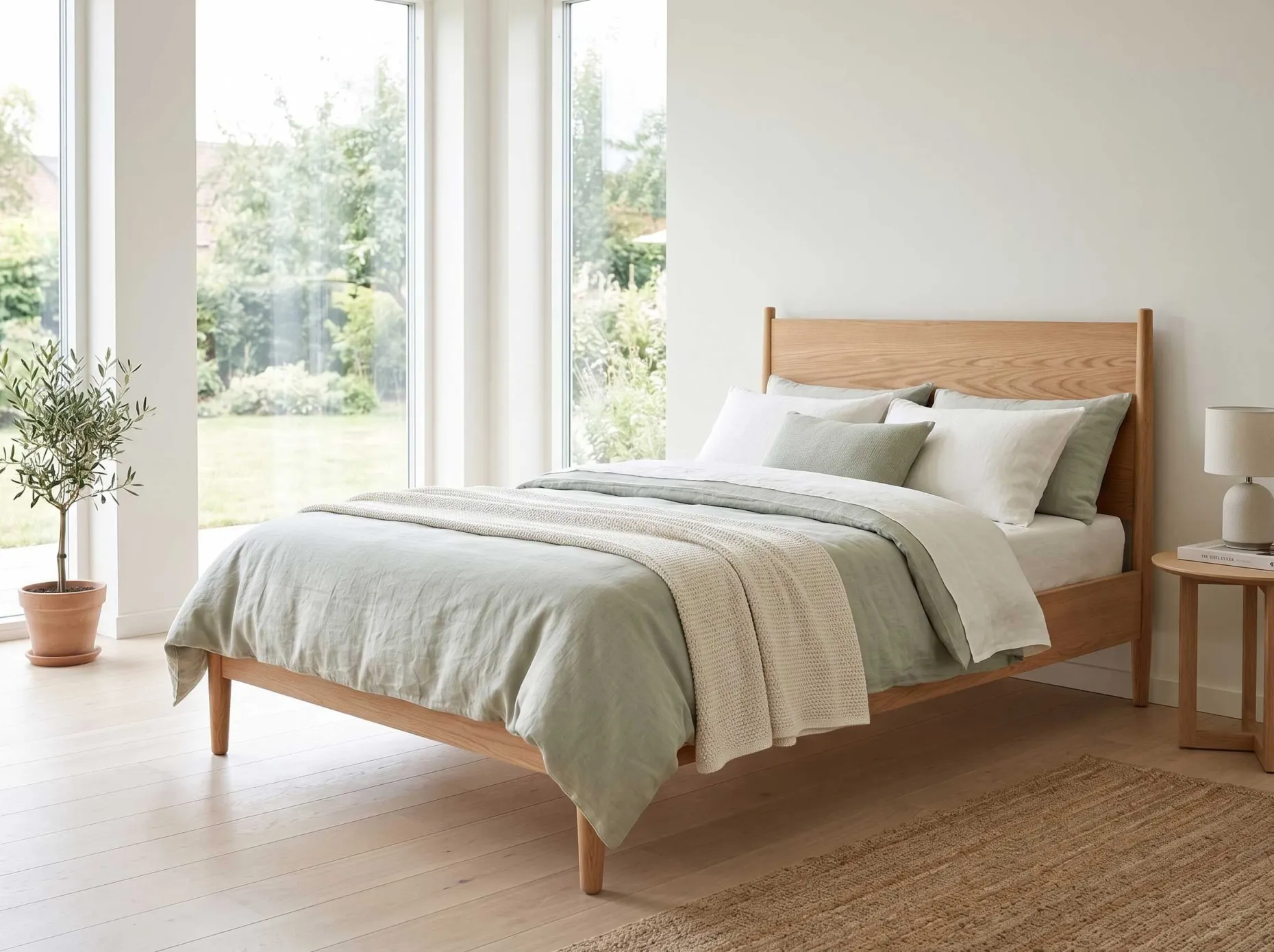 Doppelbett Loft - 140x200cm - mit Lattenrost - massiver Eiche