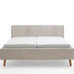 Doppelbett Madras 140x200cm Rippensamt - beige