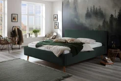 Doppelbett Madras 160x200cm Rippensamt - dunkelgrün