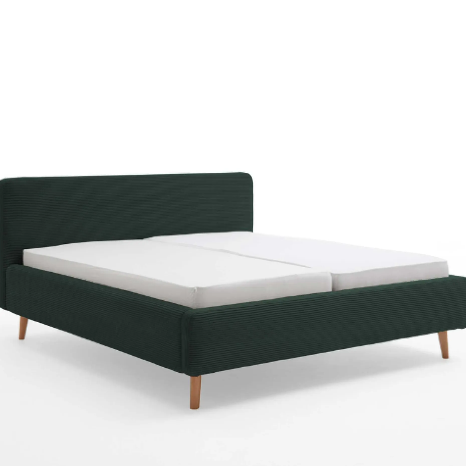 Doppelbett Madras 180x200cm Rippensamt - dunkelgrün