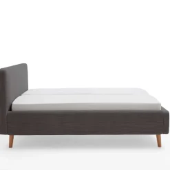 Doppelbett Madras 160x200cm Rippensamt - grau