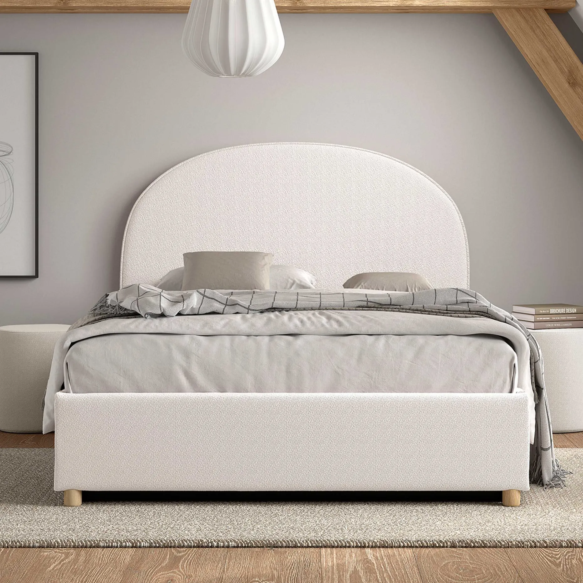 Doppelbett Maeva mit Nachttischen - 140x200cm - mit Stauraum - weiß