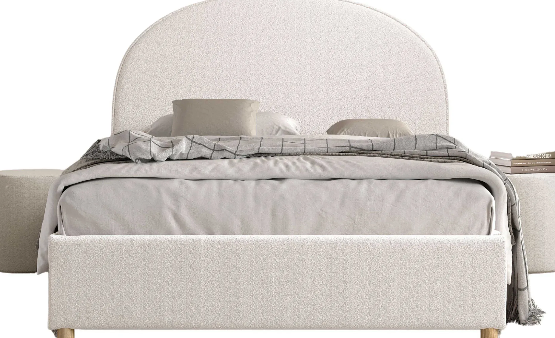 Doppelbett Maeva mit Nachttischen - 140x200cm - mit Stauraum - weiß