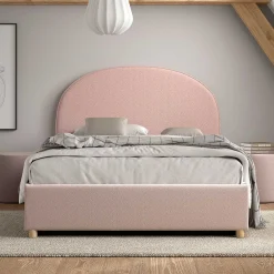 Doppelbett Maeva mit Nachttischen - 140x200cm - mit Lagerung - rosa