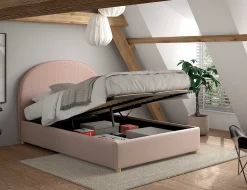 Doppelbett Maeva mit Nachttischen - 140x200cm - mit Lagerung - rosa