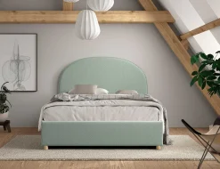 Doppelbett Maeva mit Nachttischen - 140x200cm - mit Stauraum - grün