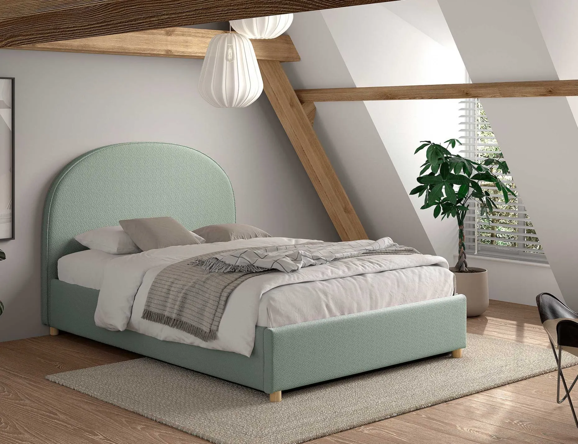Doppelbett Maeva - 140x200cm - mit Stauraum - grün