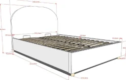 Doppelbett Maeva - 140x200cm - mit Stauraum - grün
