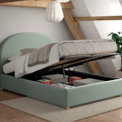 Doppelbett Maeva - 140x200cm - mit Stauraum - grün