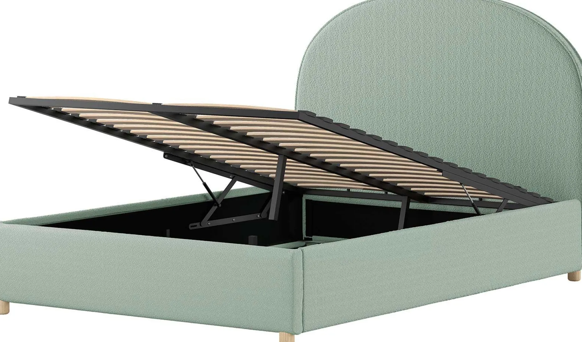 Doppelbett Maeva - 140x200cm - mit Stauraum - grün