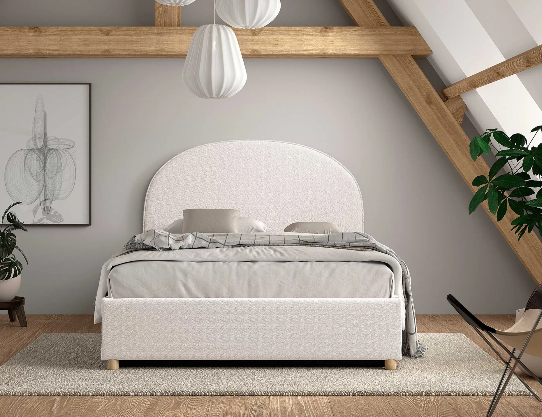 Doppelbett Maeva - 140x200cm - mit Stauraum - weiß