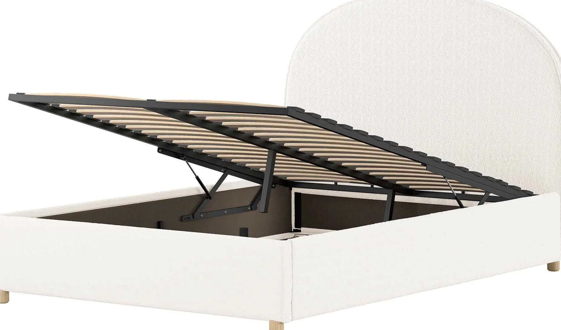 Doppelbett Maeva - 140x200cm - mit Stauraum - weiß
