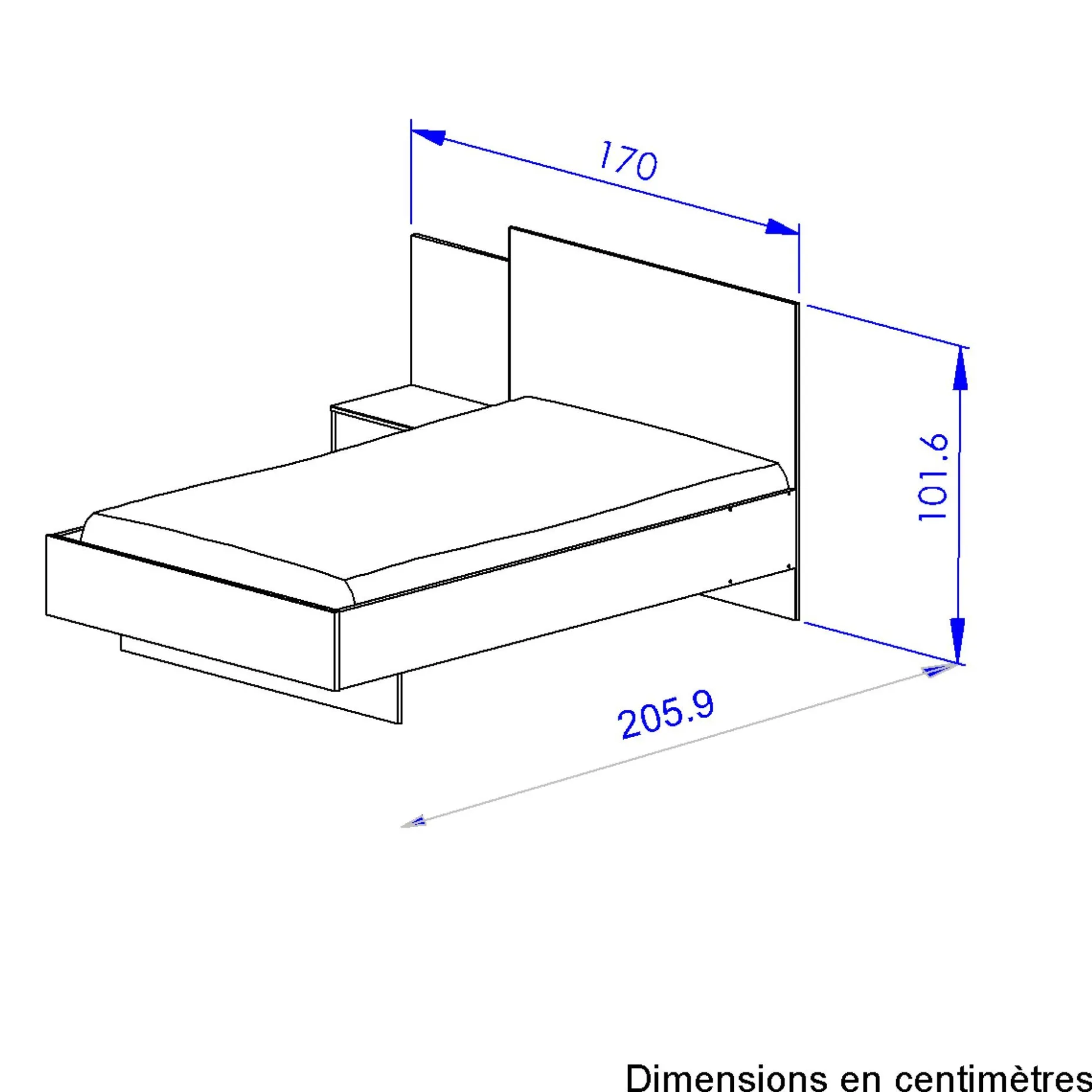 Doppelbett Mimizan | 120 x 200 cm | Helvezia Oak Design