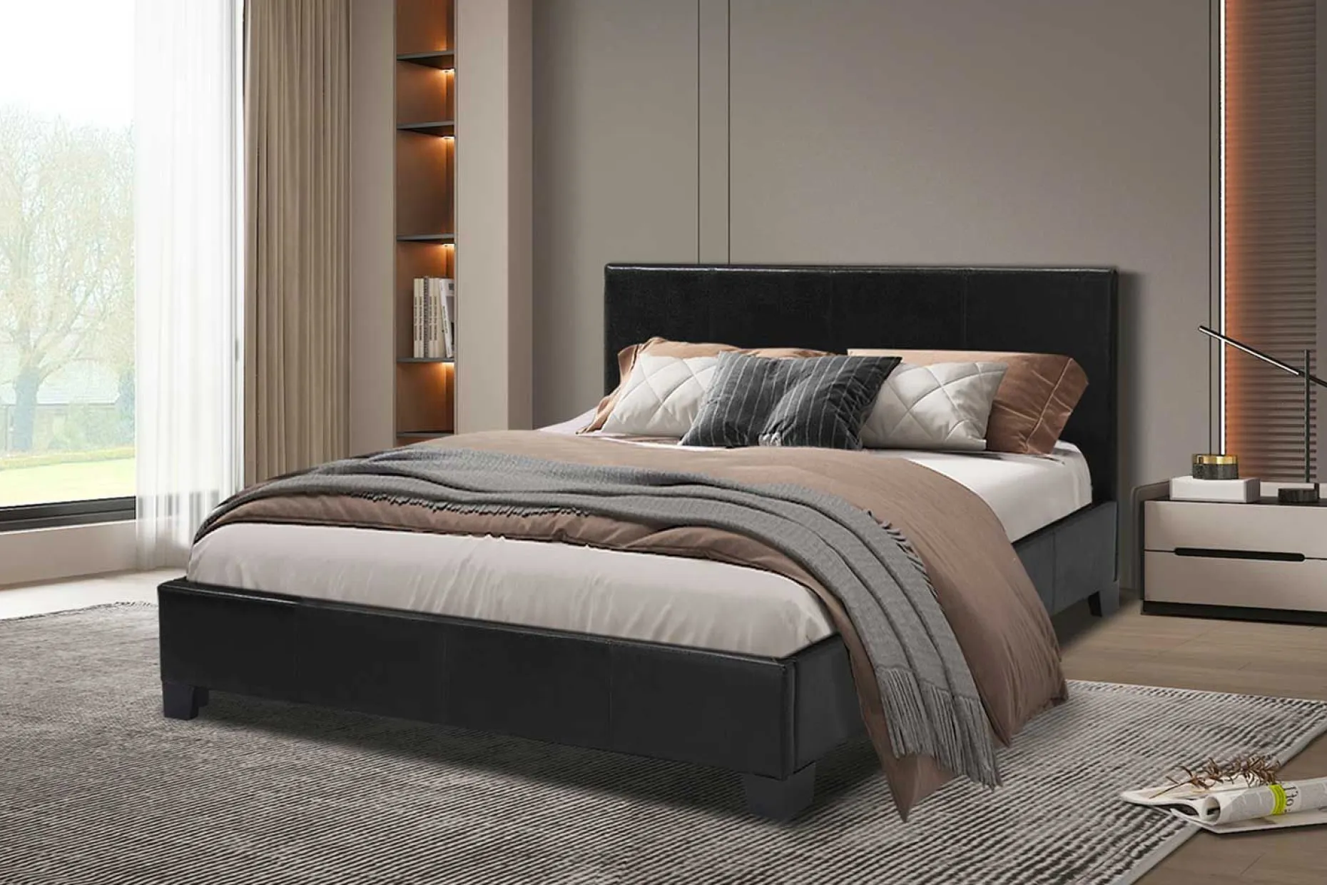 Doppelbett Miro 140x200 - schwarz