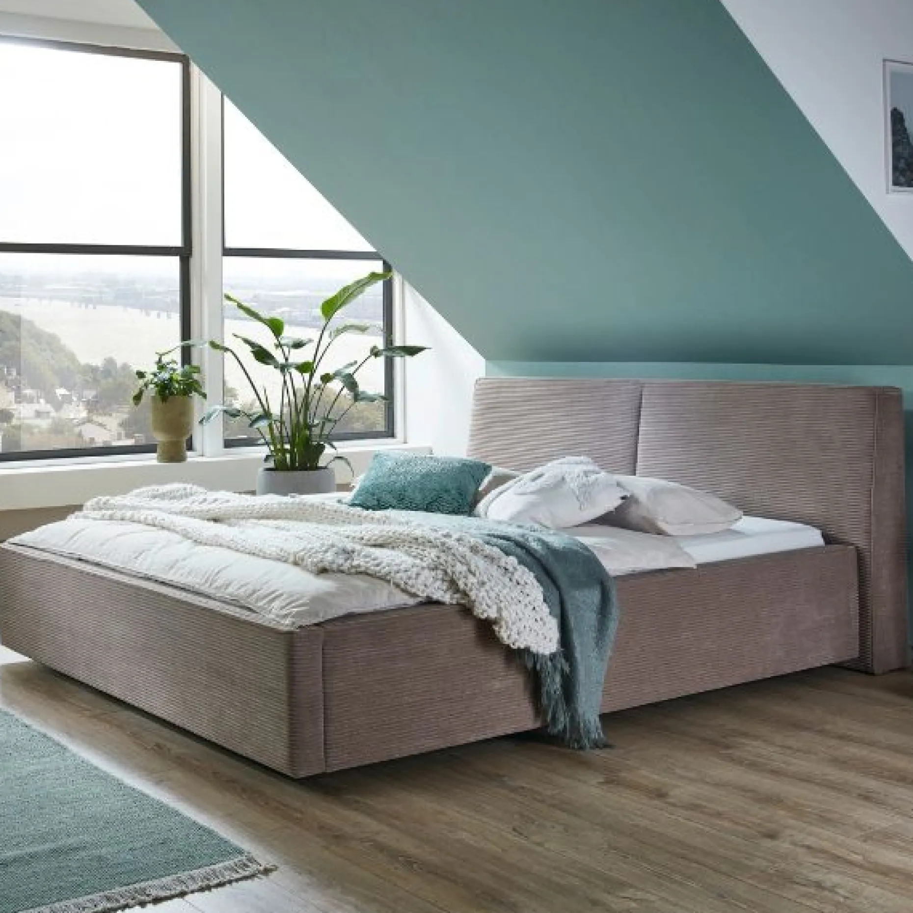 Doppelbett Mitoma | 160 x 200 cm | Design Taupe