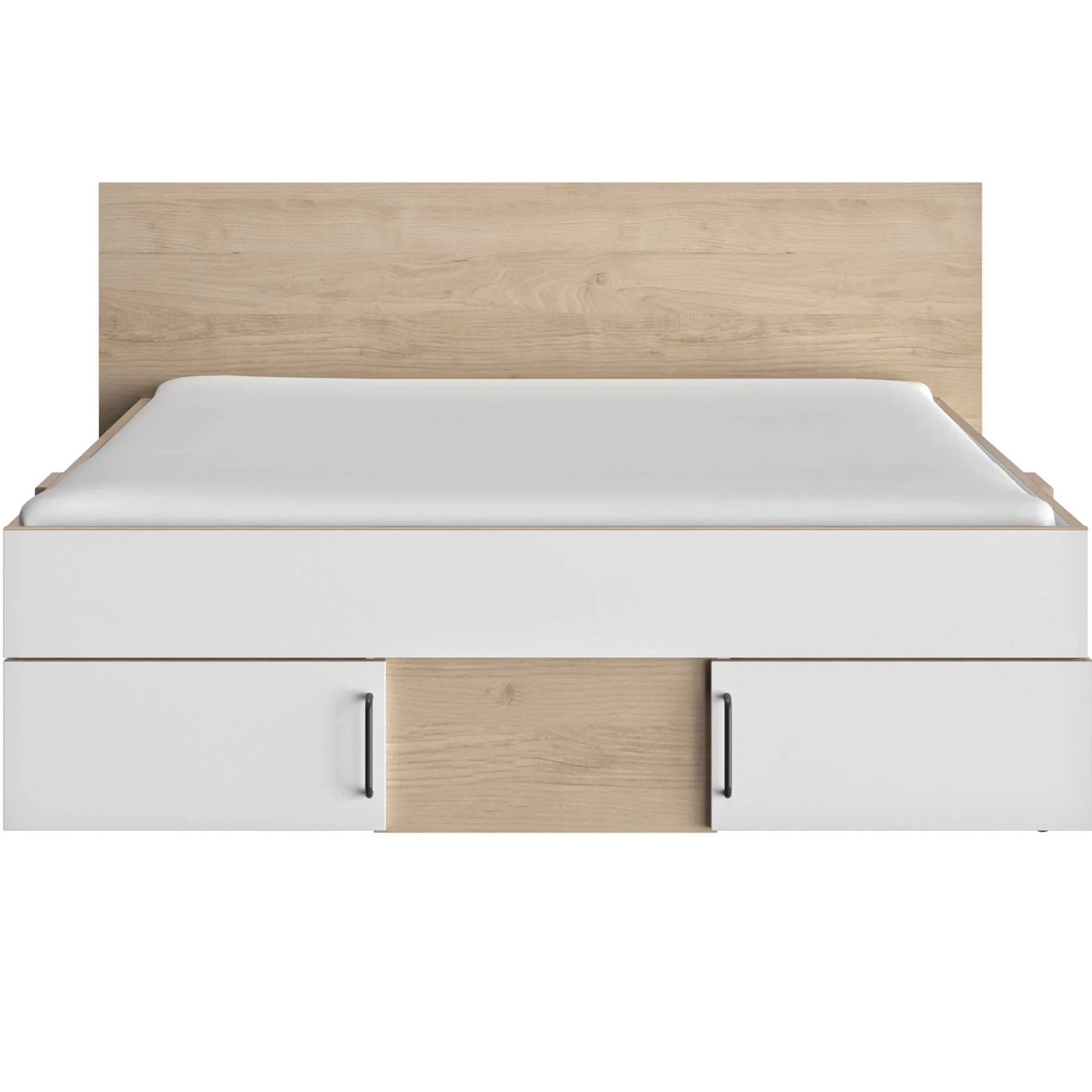 Doppelbett mit Stauraumschubladen Swivel | 160 x 194 x 80 cm | Eiche Blond Design