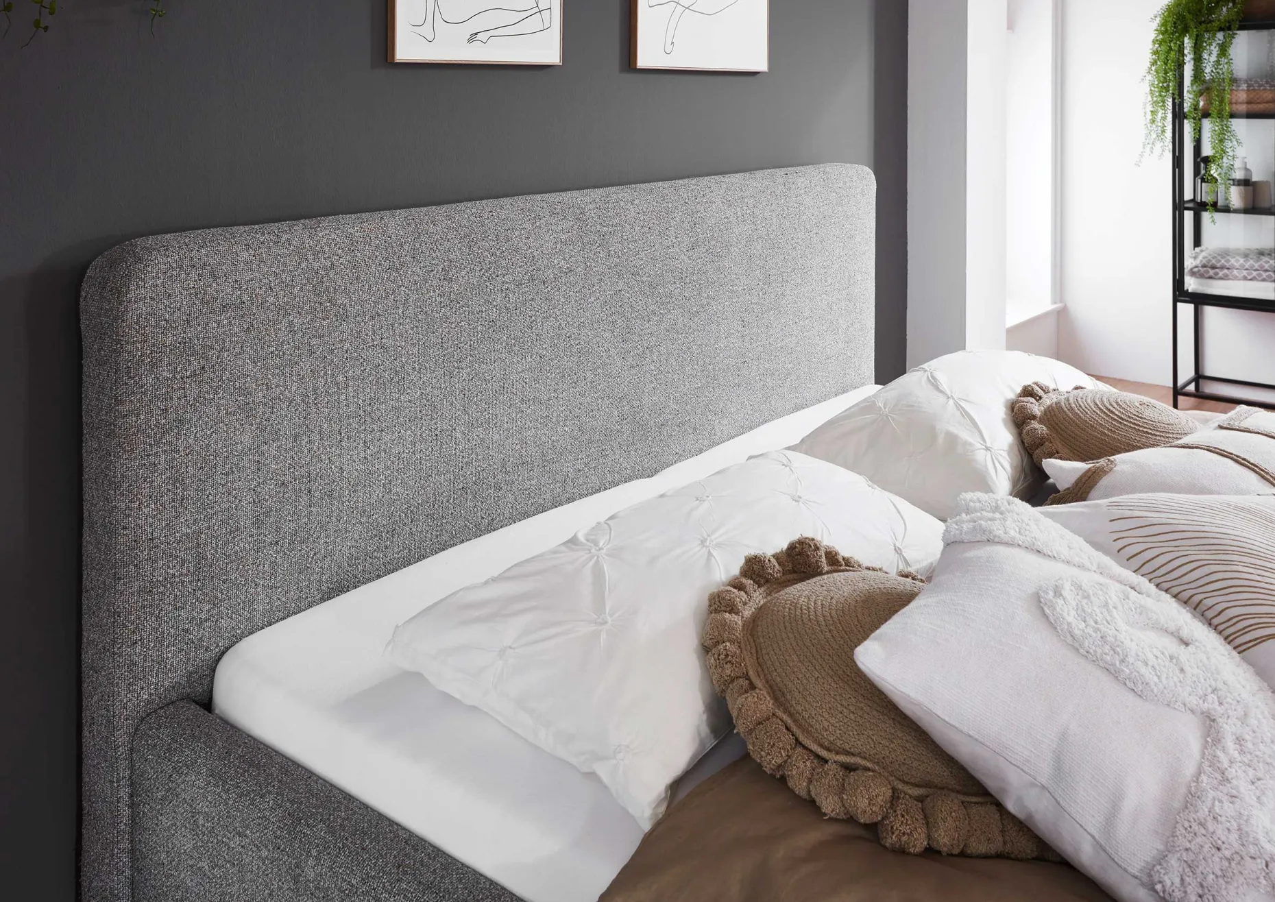 Doppelbett Nielsen | 180 x 200 cm | Grau
