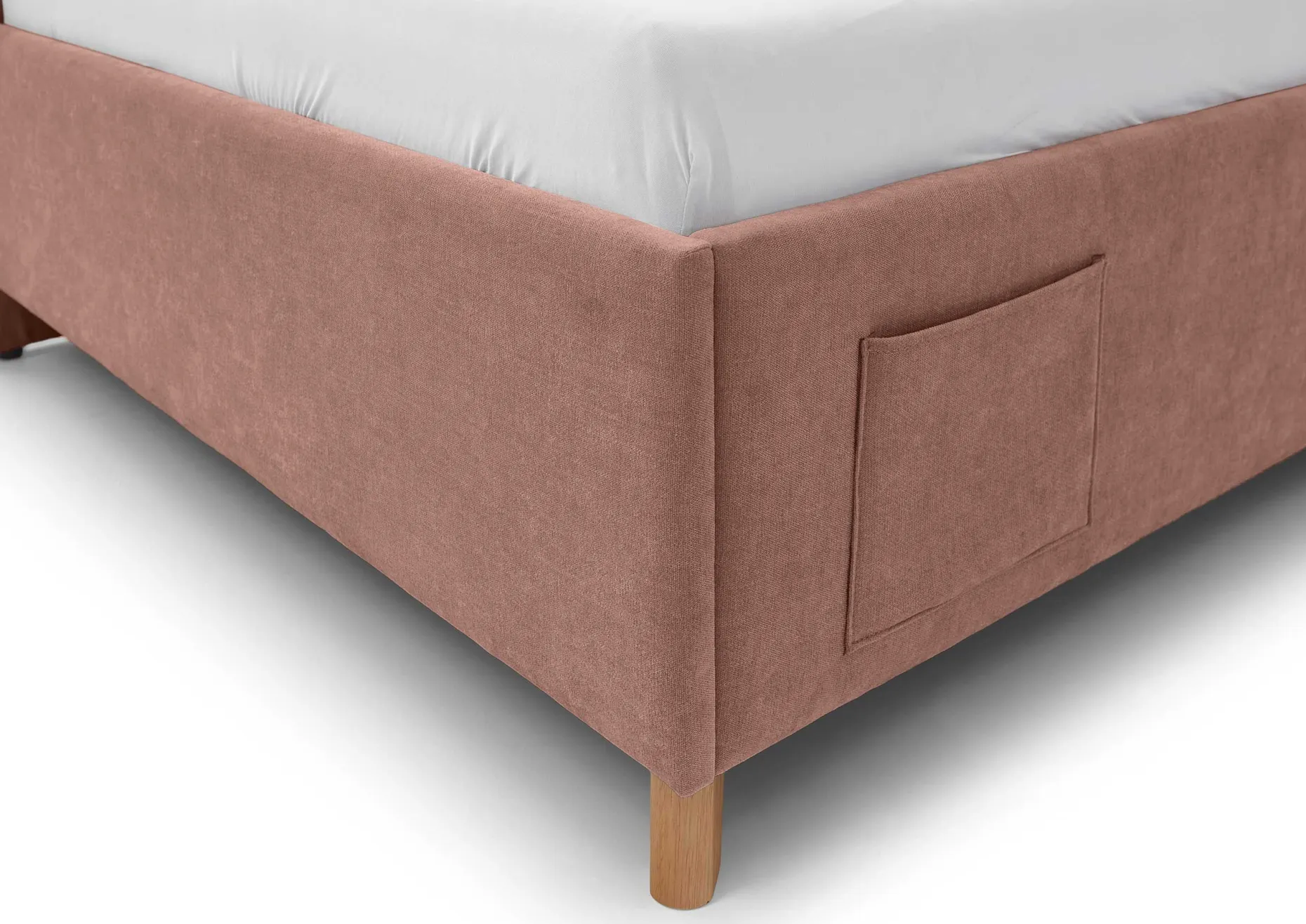 Doppelbett Ollie | Mit Rückenlehne | 140 x 200 cm | Rosa Design