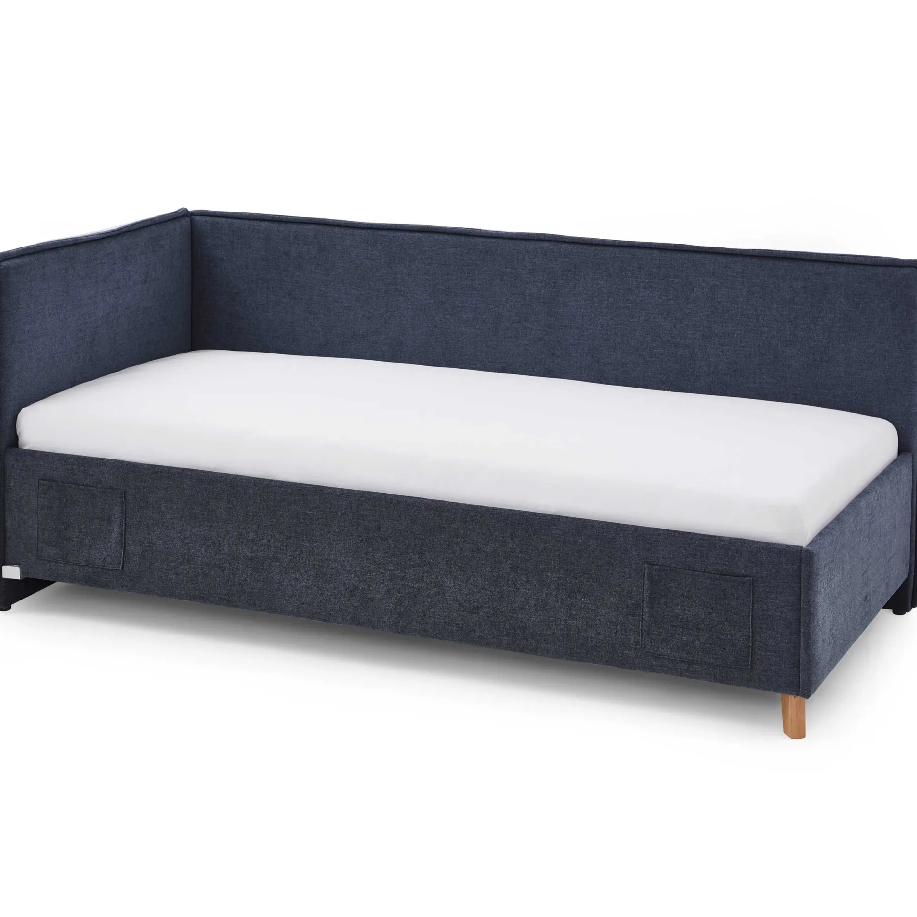 Doppelbett Ollie | Mit Rückenlehne | 140 x 200 cm | Dunkelblaues Design