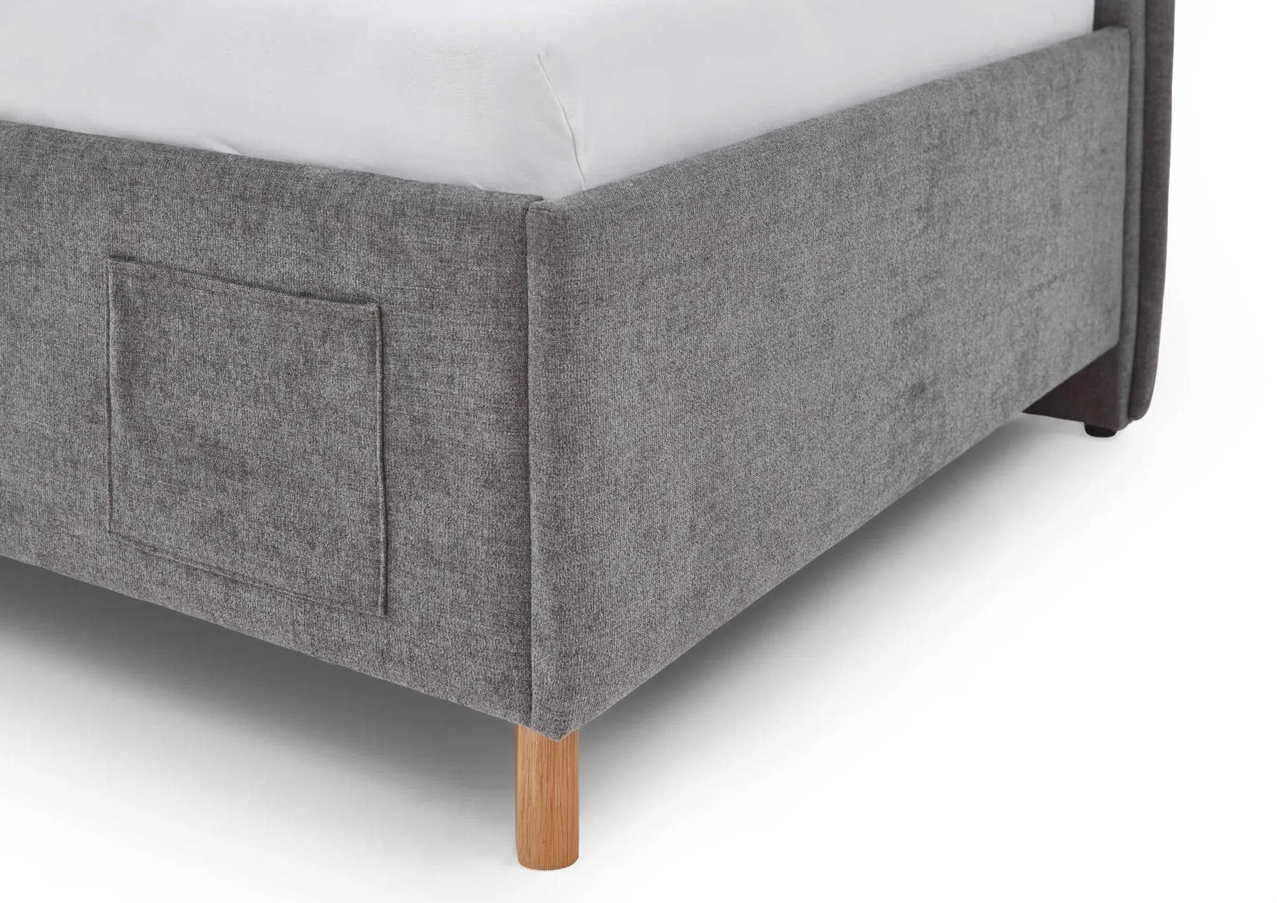Doppelbett Ollie | Mit Rückenlehne | 140 x 200 cm | Design Grau