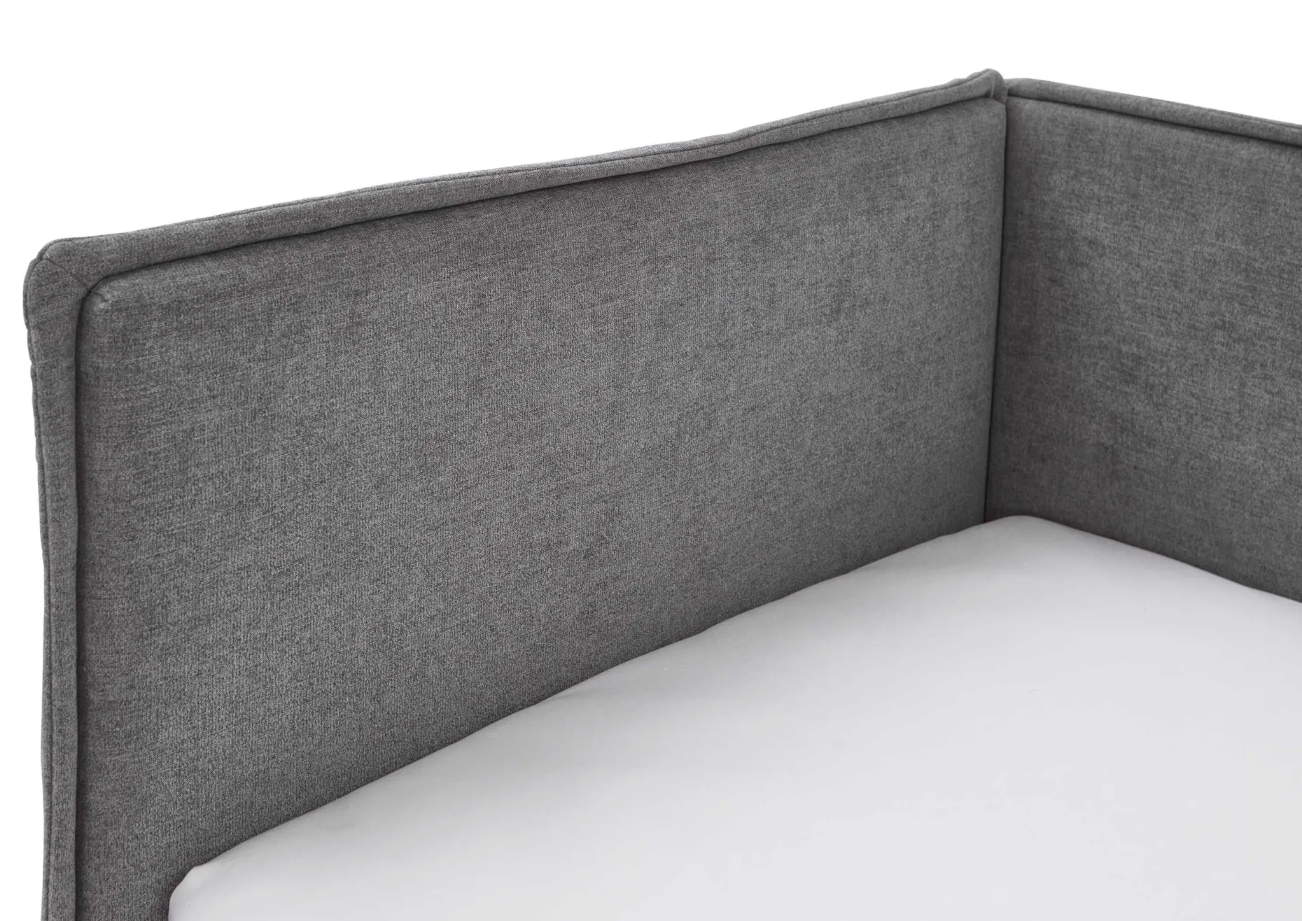 Doppelbett Ollie | Mit Rückenlehne | 140 x 200 cm | Design Grau
