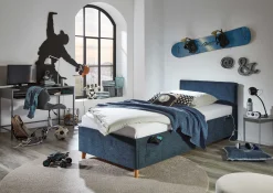 Doppelbett Ollie | 140 x 200 cm | Blaues Design