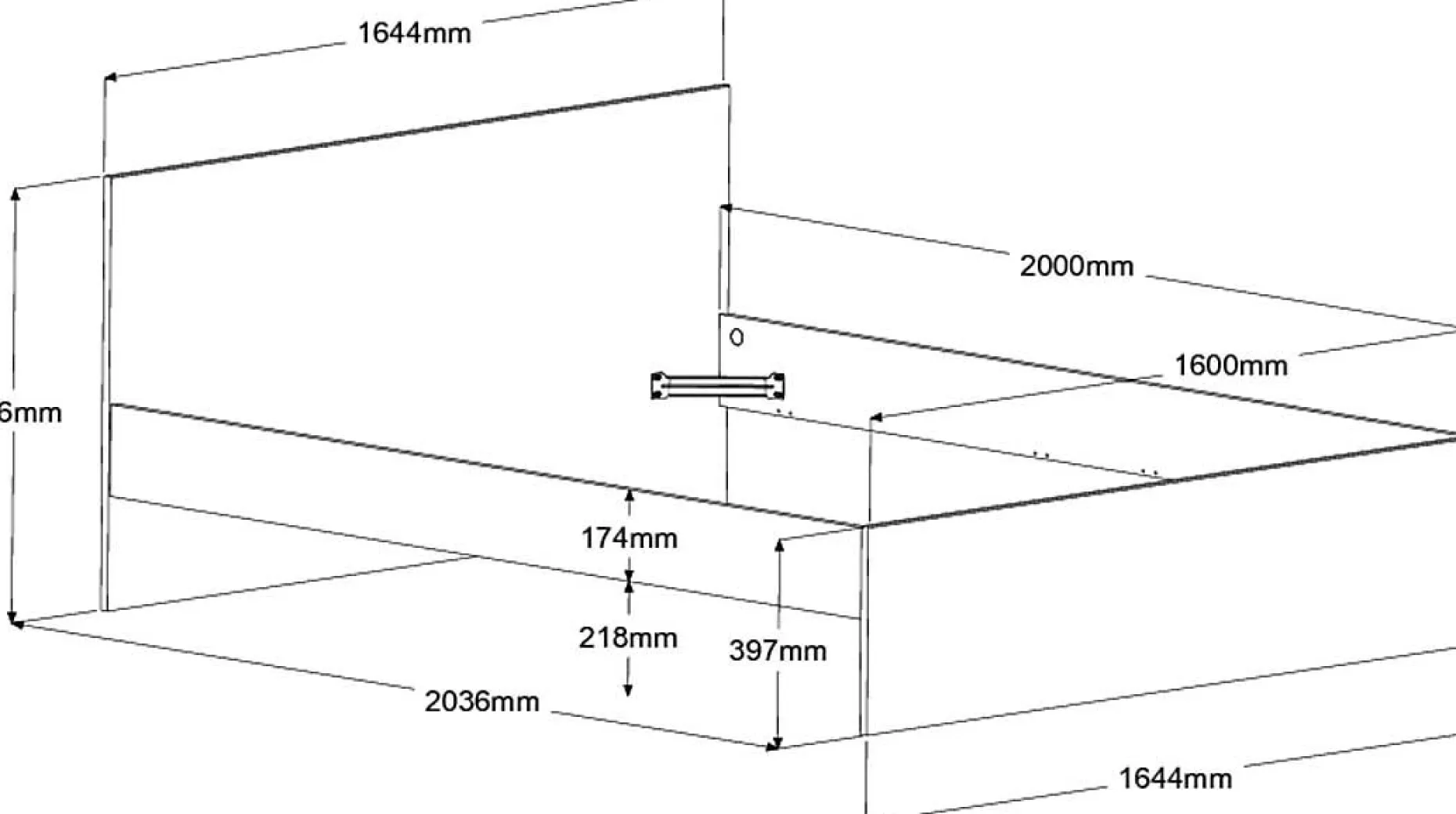 Doppelbett Ponte 160x200cm - Eiche Dekor