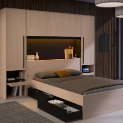 Doppelbett Ponte 140x190cm - Eiche Dekor