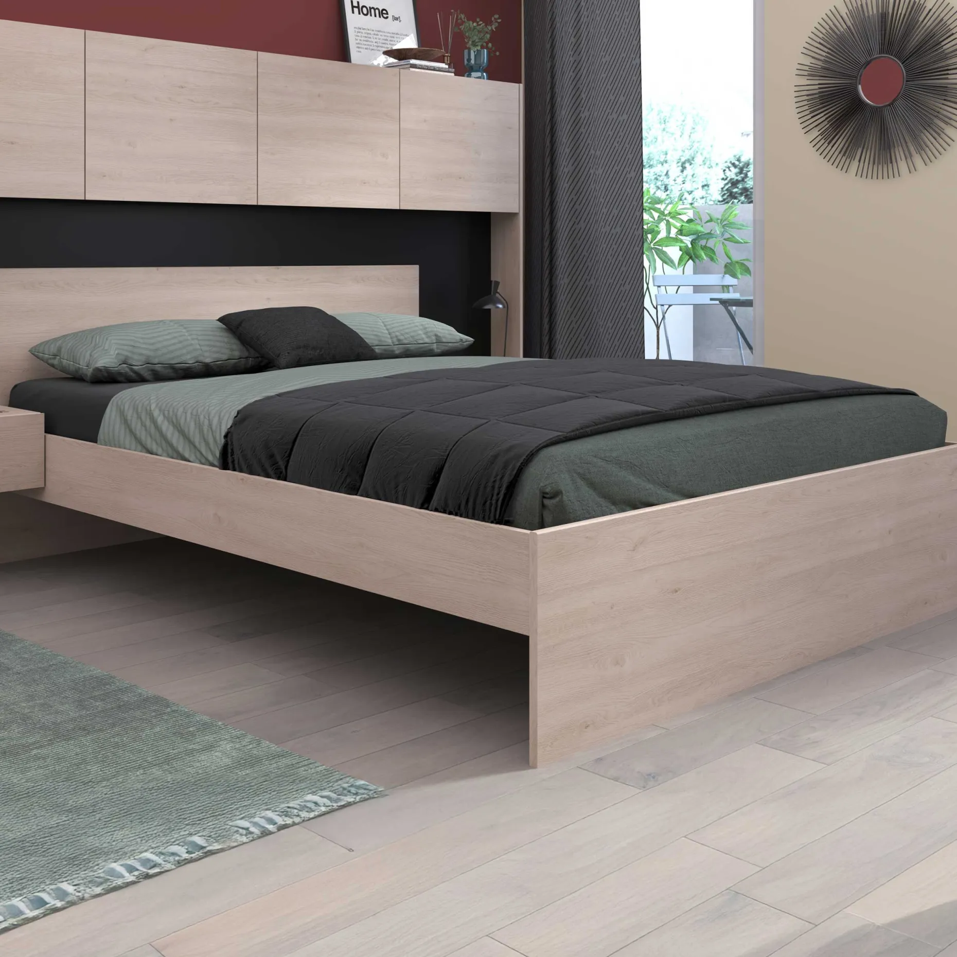 Doppelbett Ponte 140x190cm - Eiche Dekor