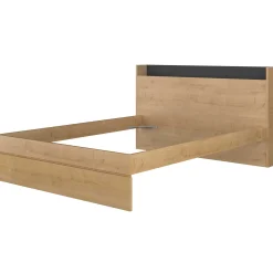 Doppelbett Sanna 180x200 - Dekor Eiche hell/ schwarz
