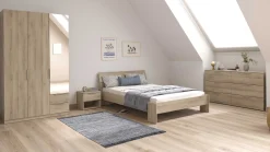 Doppelbett Spectre - 140x190/200cm - Eiche Dekor