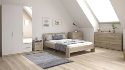CBA Doppelbett Spectre - 140x190/200cm - Eiche Dekor