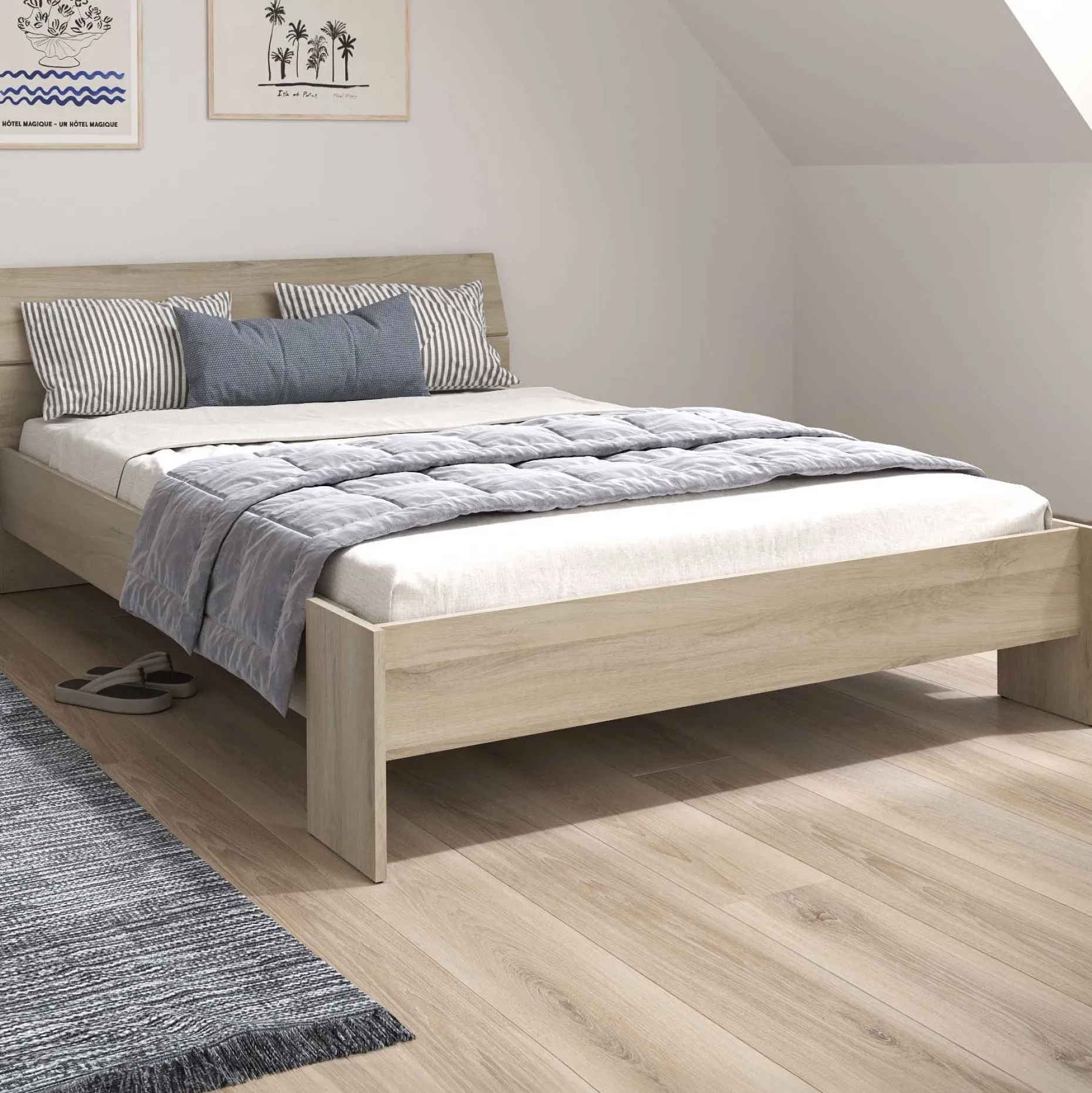 CBA Doppelbett Spectre - 140x190/200cm - Eiche Dekor
