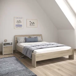 CBA Doppelbett Spectre - 140x190/200cm - Eiche Dekor