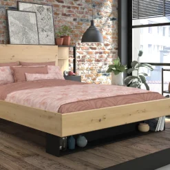 Doppelbett Stamp | 206 x 163,8 x 37,7 cm | Artisan Oak Brown