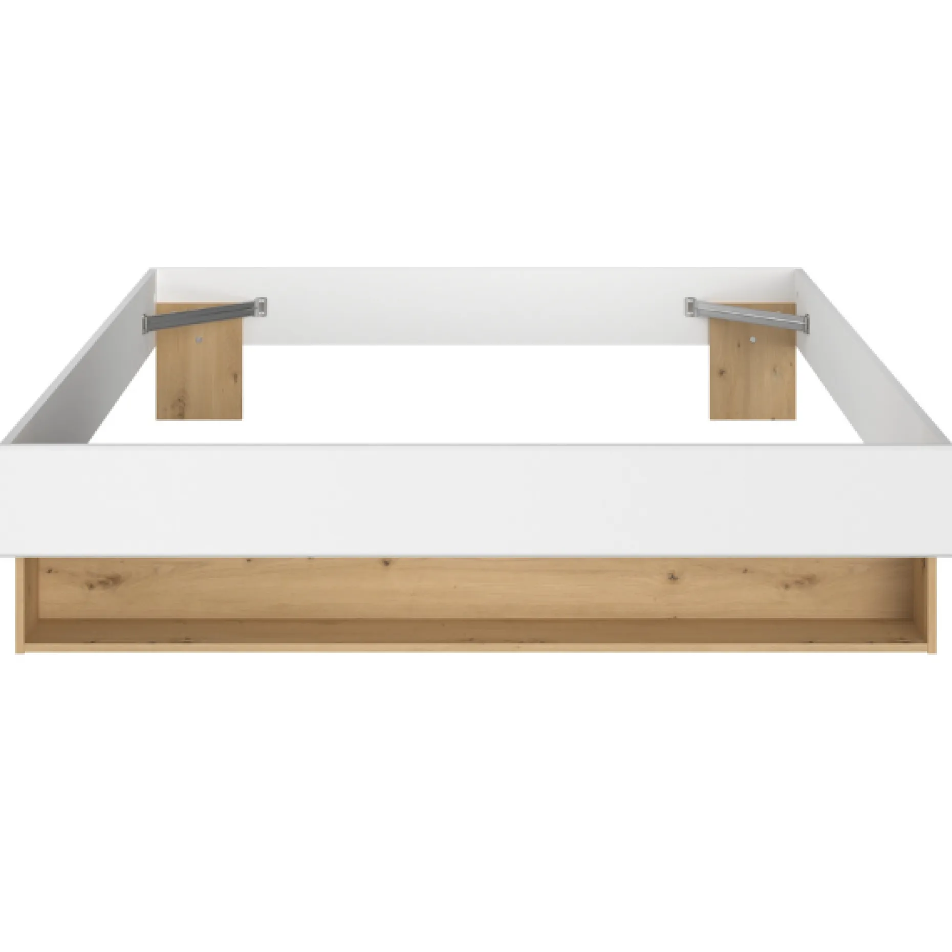 Doppelbett Stamp | 206 x 163,8 x 37,7 cm | Artisan Oak White