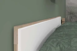 Doppelbett Sueno 140x200cm mit Stauraum - weiß/Eiche Dekor