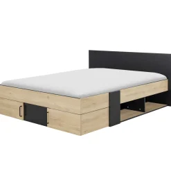 Doppelbett Swivel | 160 x 200 cm | Mit Stauraum | Helvezia Oak Design