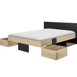 Doppelbett Swivel | 160 x 200 cm | Mit Stauraum | Helvezia Oak Design