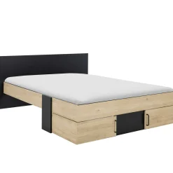 Doppelbett Swivel | 160 x 200 cm | Mit Stauraum | Helvezia Oak Design