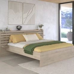 Doppelbett Tokio 180x200cm - Eiche Dekor / weiß
