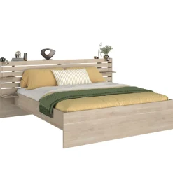 Doppelbett Tokio 180x200cm - Eiche Dekor / weiß