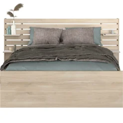 Doppelbett Tokio 140x200cm-Eiche Dekor/Weiß