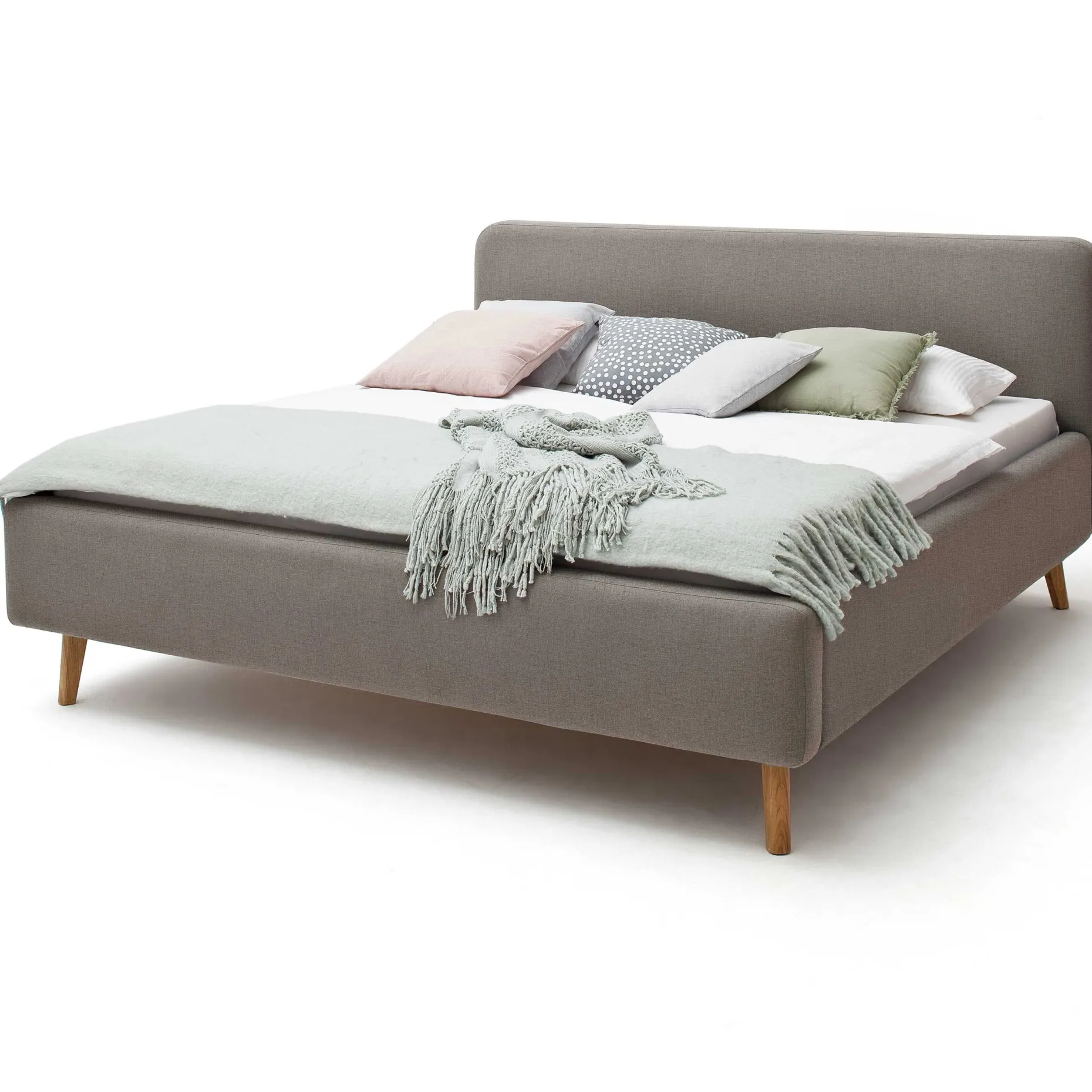 Doppelbett Tony 160x200cm mit Stauraum - taupe