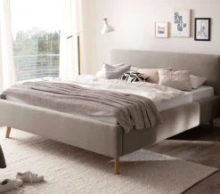 Doppelbett Tony 160x200cm mit Stauraum - taupe