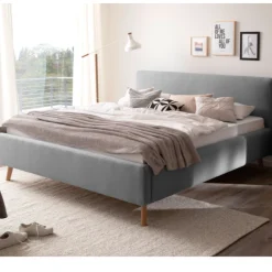 Doppelbett Tony 160x200cm mit Stauraum - grau